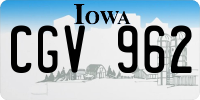 IA license plate CGV962