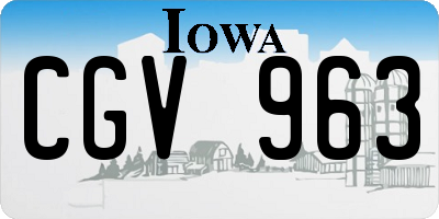IA license plate CGV963