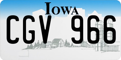 IA license plate CGV966