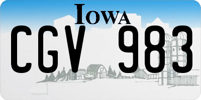 IA license plate CGV983