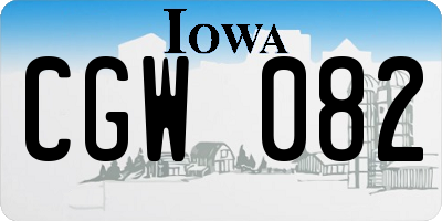 IA license plate CGW082