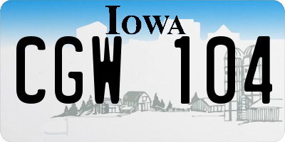 IA license plate CGW104