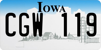 IA license plate CGW119