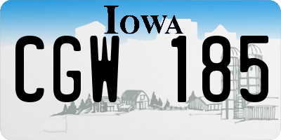 IA license plate CGW185