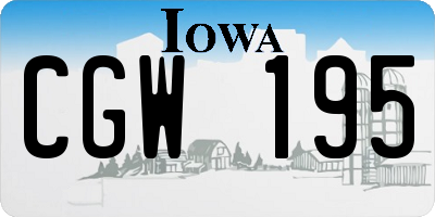 IA license plate CGW195