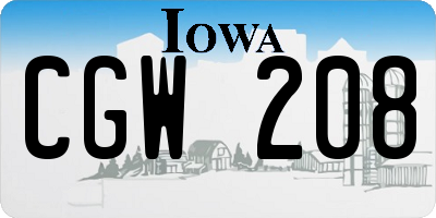IA license plate CGW208
