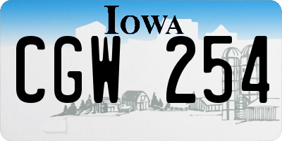 IA license plate CGW254