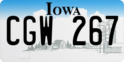 IA license plate CGW267