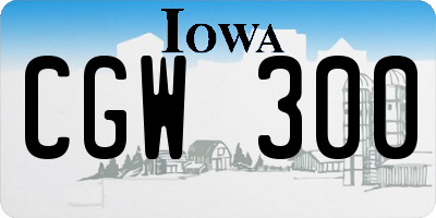 IA license plate CGW300