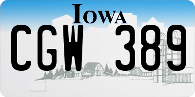 IA license plate CGW389