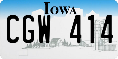 IA license plate CGW414