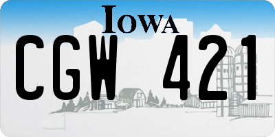 IA license plate CGW421