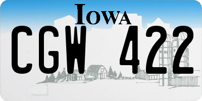 IA license plate CGW422