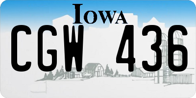 IA license plate CGW436
