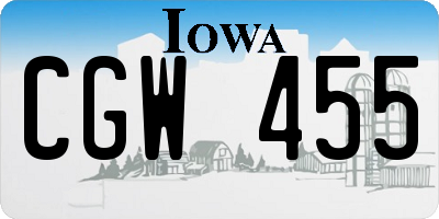 IA license plate CGW455