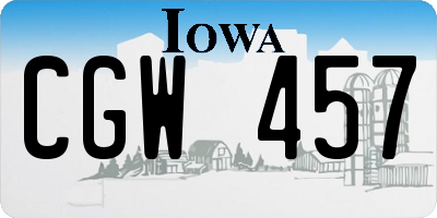 IA license plate CGW457