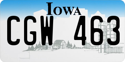 IA license plate CGW463