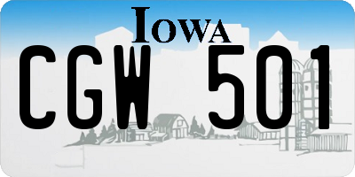 IA license plate CGW501
