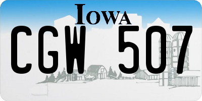 IA license plate CGW507
