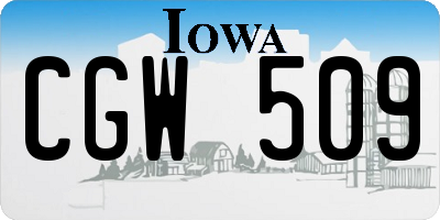 IA license plate CGW509