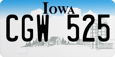 IA license plate CGW525