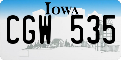 IA license plate CGW535