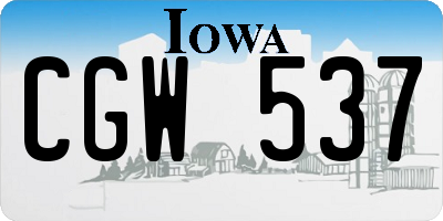 IA license plate CGW537