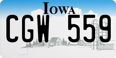 IA license plate CGW559