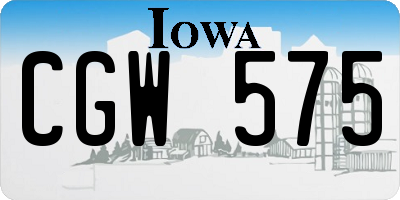 IA license plate CGW575