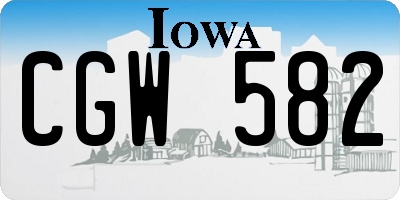 IA license plate CGW582