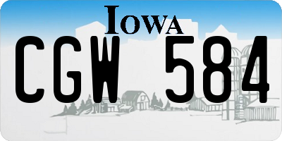 IA license plate CGW584