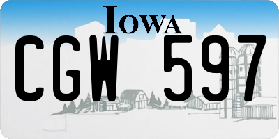 IA license plate CGW597