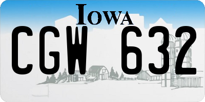 IA license plate CGW632
