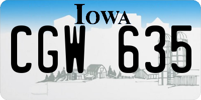 IA license plate CGW635