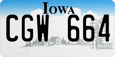 IA license plate CGW664