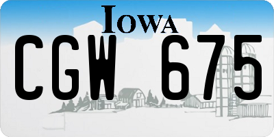 IA license plate CGW675
