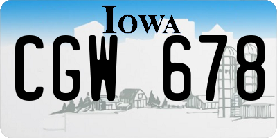 IA license plate CGW678