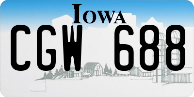 IA license plate CGW688