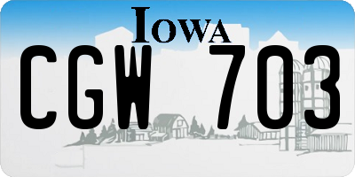 IA license plate CGW703