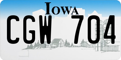 IA license plate CGW704