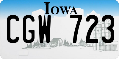 IA license plate CGW723