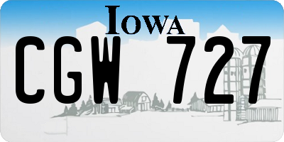 IA license plate CGW727