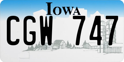 IA license plate CGW747