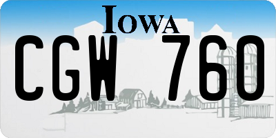 IA license plate CGW760