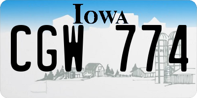 IA license plate CGW774