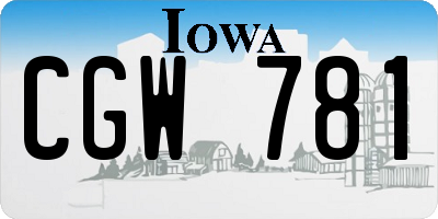 IA license plate CGW781