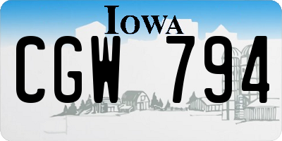 IA license plate CGW794