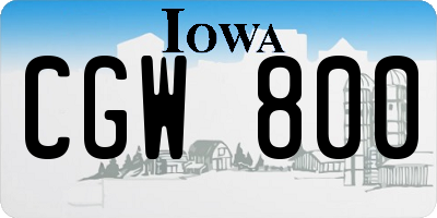 IA license plate CGW800