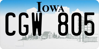 IA license plate CGW805