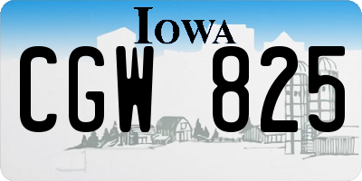 IA license plate CGW825